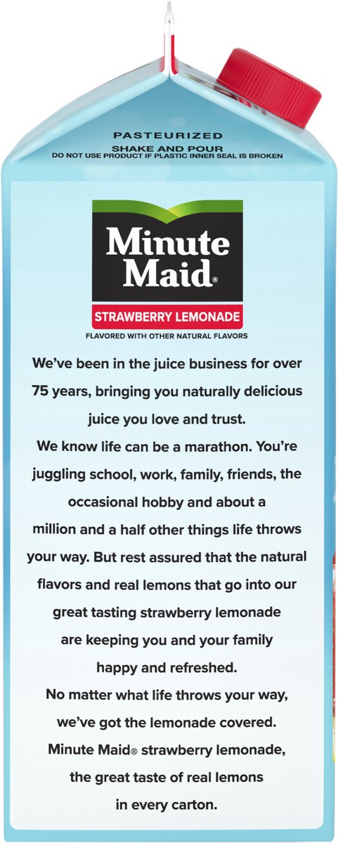 slide 5 of 12, Minute Maid Strawberry Lemonade Carton, 59 fl oz, 59 fl oz