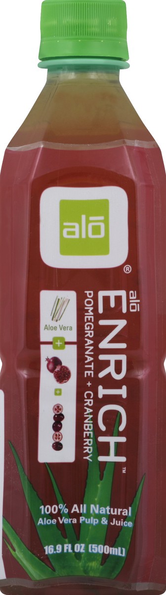 slide 4 of 5, Alo Aloe Vera Pulp & Juice, Pomegranate + Cranberry, 16.9 Ounce, 16.9 fl oz