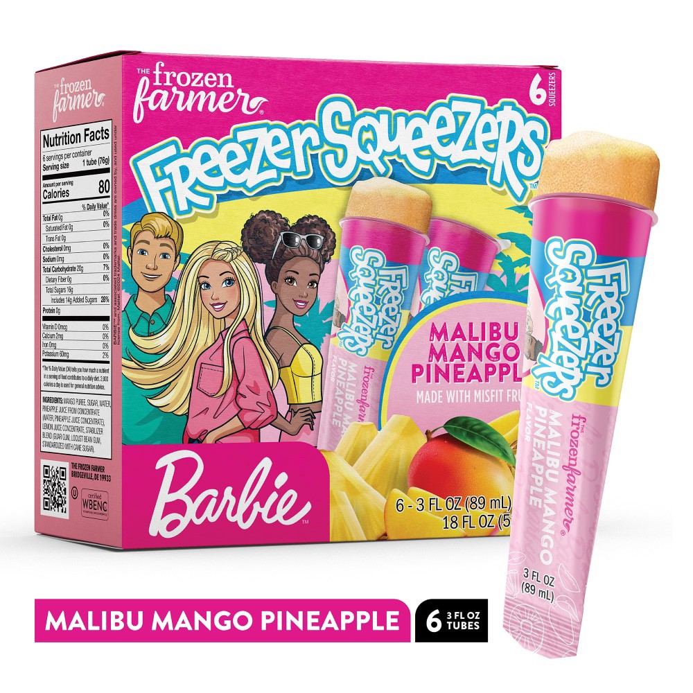 slide 4 of 5, The Frozen Farmer Barbie Freezer Squeezers - Malibu Mango Pineapple, 6 ct; 3 fl oz