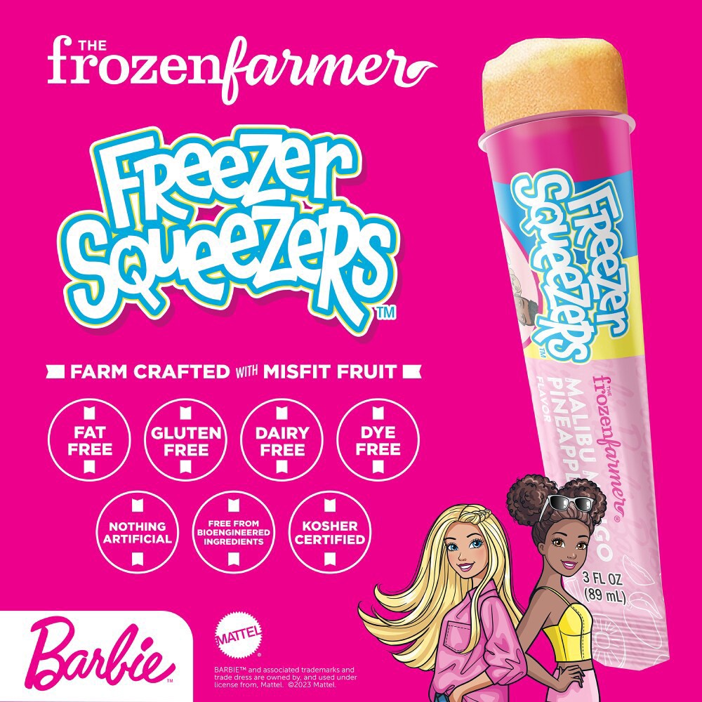 slide 3 of 5, The Frozen Farmer Barbie Freezer Squeezers - Malibu Mango Pineapple, 6 ct; 3 fl oz