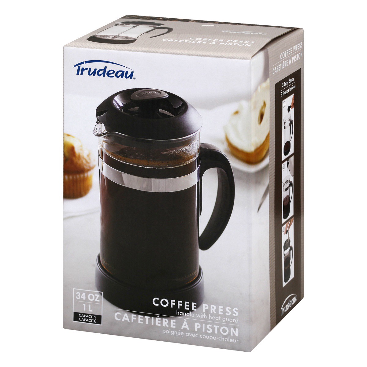 slide 3 of 9, Trudeau 1l Coffee Press - EA, 1 ct