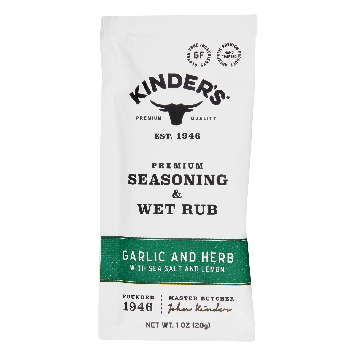 slide 1 of 1, Kinder's Premium Garlic and Herb Seasoning & Wet Rub 1 oz, 1 ct
