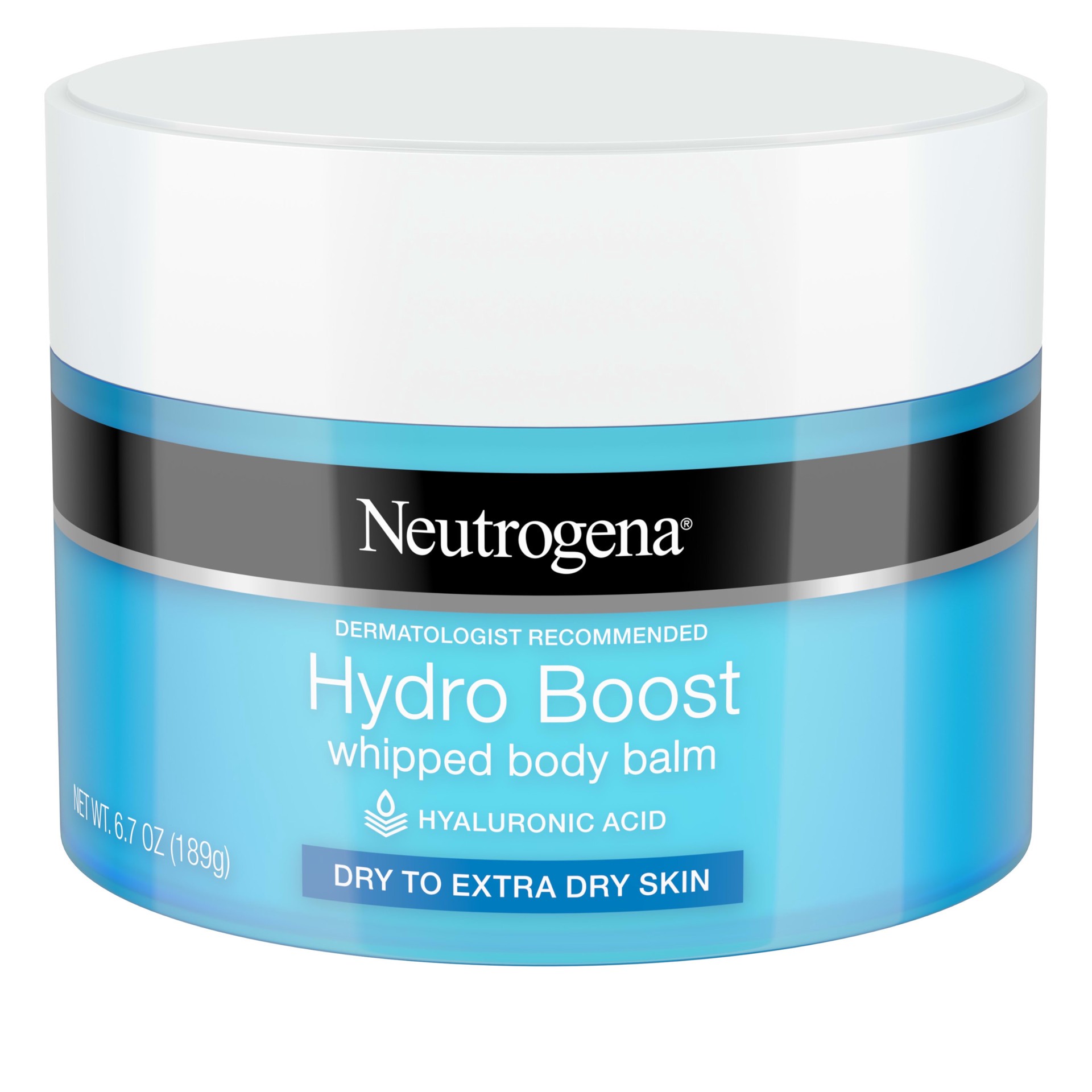 slide 5 of 5, Neutrogena Hydro Boost Hydrating Whipped Body Balm with Hyaluronic Acid, Non-Greasy and Fast-Absorbing Balm for Dry to Extra Dry Skin, Paraben-Free, 6.7 oz, 6.7 oz