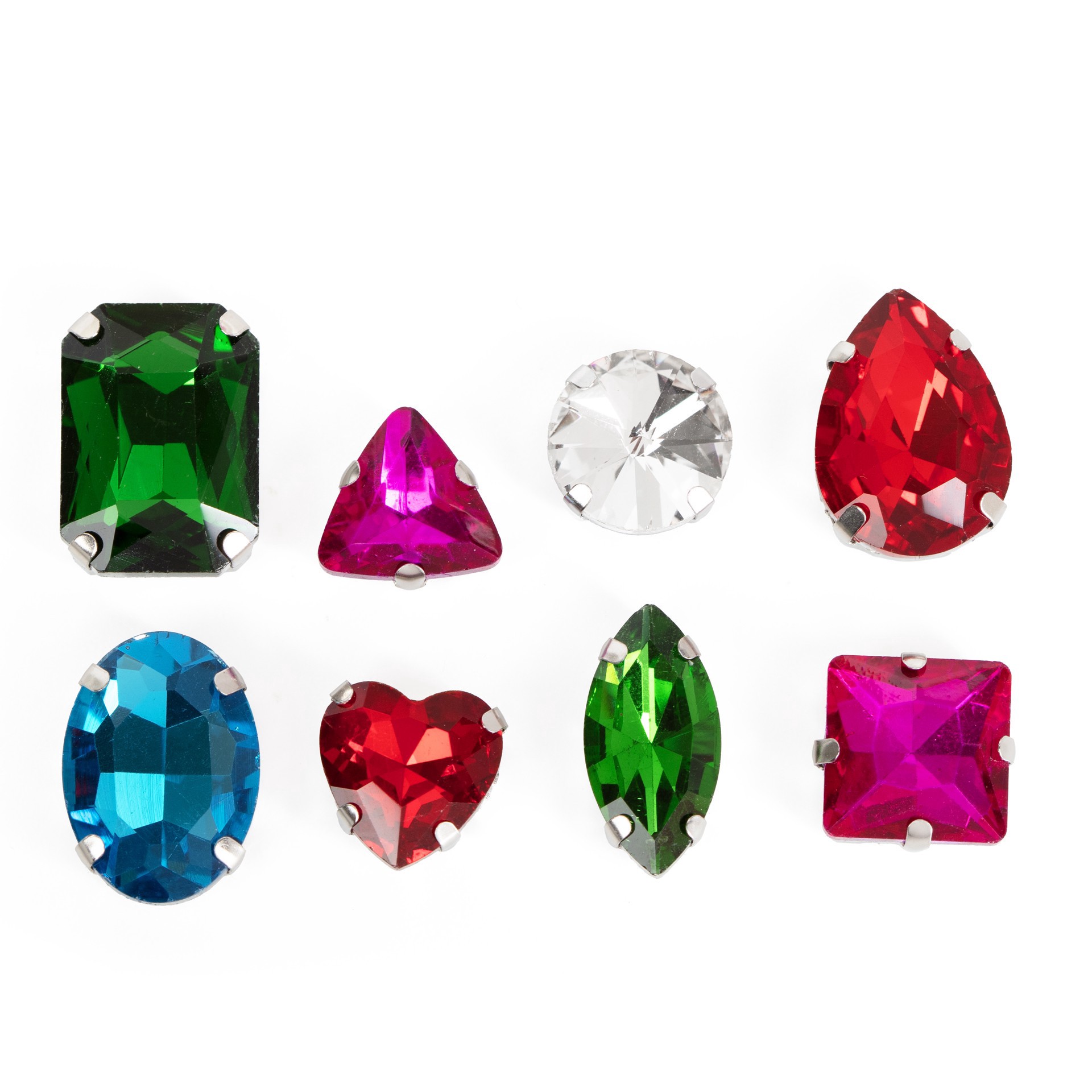 slide 5 of 7, Cousindiy Silver Rainbow Glass Sew-On Rhinestones, 56ct., 56 ct