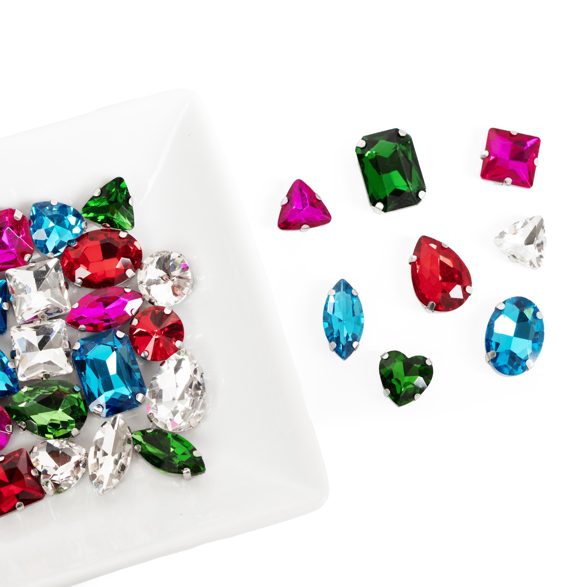 slide 2 of 7, Cousindiy Silver Rainbow Glass Sew-On Rhinestones, 56ct., 56 ct