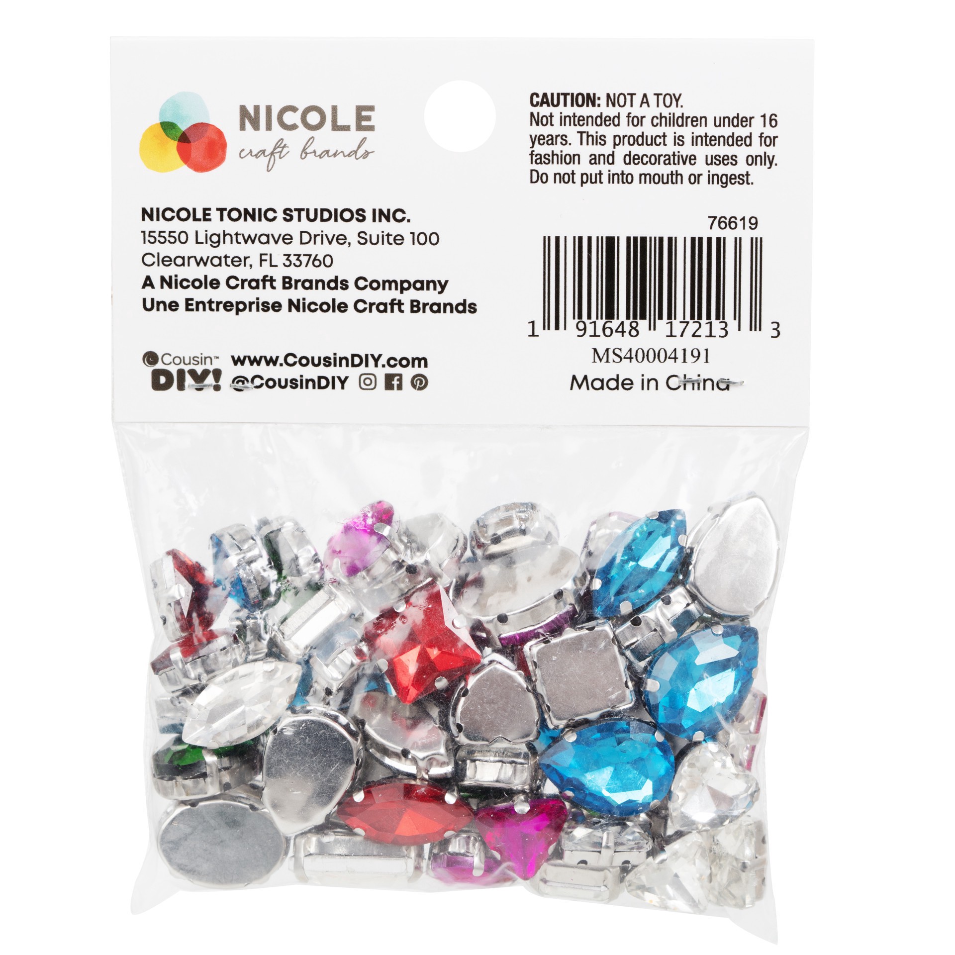 slide 3 of 7, Cousindiy Silver Rainbow Glass Sew-On Rhinestones, 56ct., 56 ct