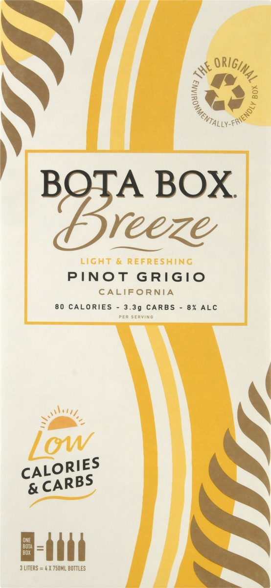 slide 7 of 8, Bota Box Breeze Pinot Grigio White Wine Bottle, 3 liter