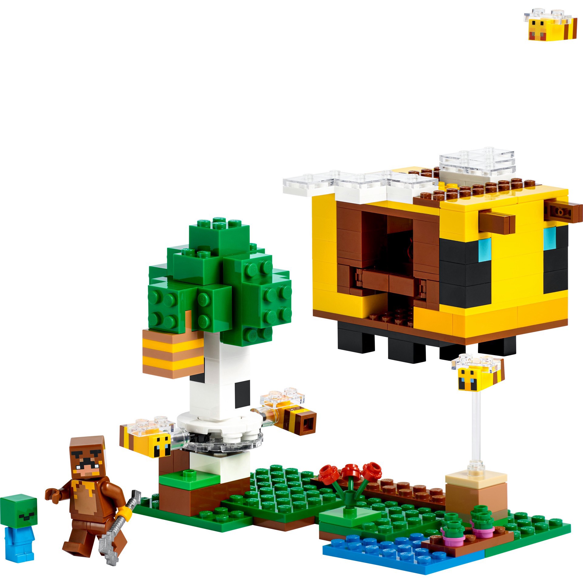 slide 5 of 11, LEGO Minecraft The Bee Cottage Toy House with Animals 21241, 254 ct