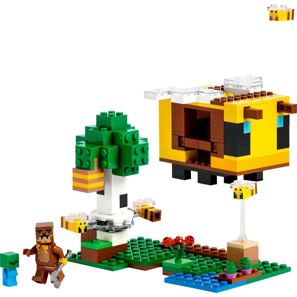 slide 7 of 11, LEGO Minecraft The Bee Cottage Toy House with Animals 21241, 254 ct