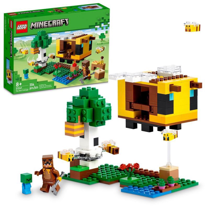 slide 1 of 11, LEGO Minecraft The Bee Cottage Toy House with Animals 21241, 254 ct