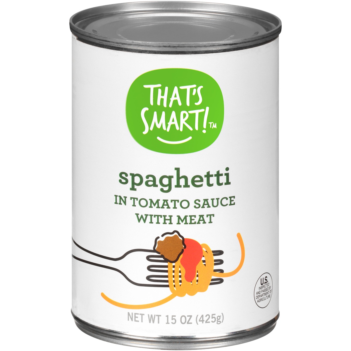 slide 1 of 1, That's Smart! Spaghetti In Tomato Sauce With Meat, 15 oz