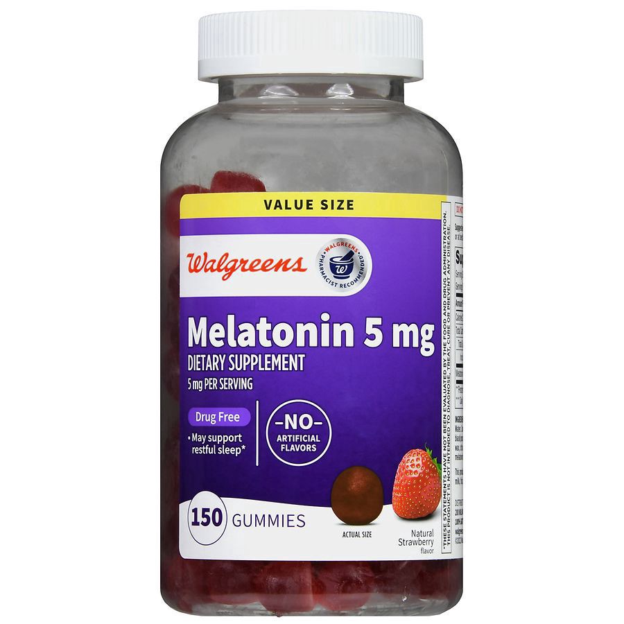 slide 5 of 5, Walgreens Melatonin 5 mg, 150 ct