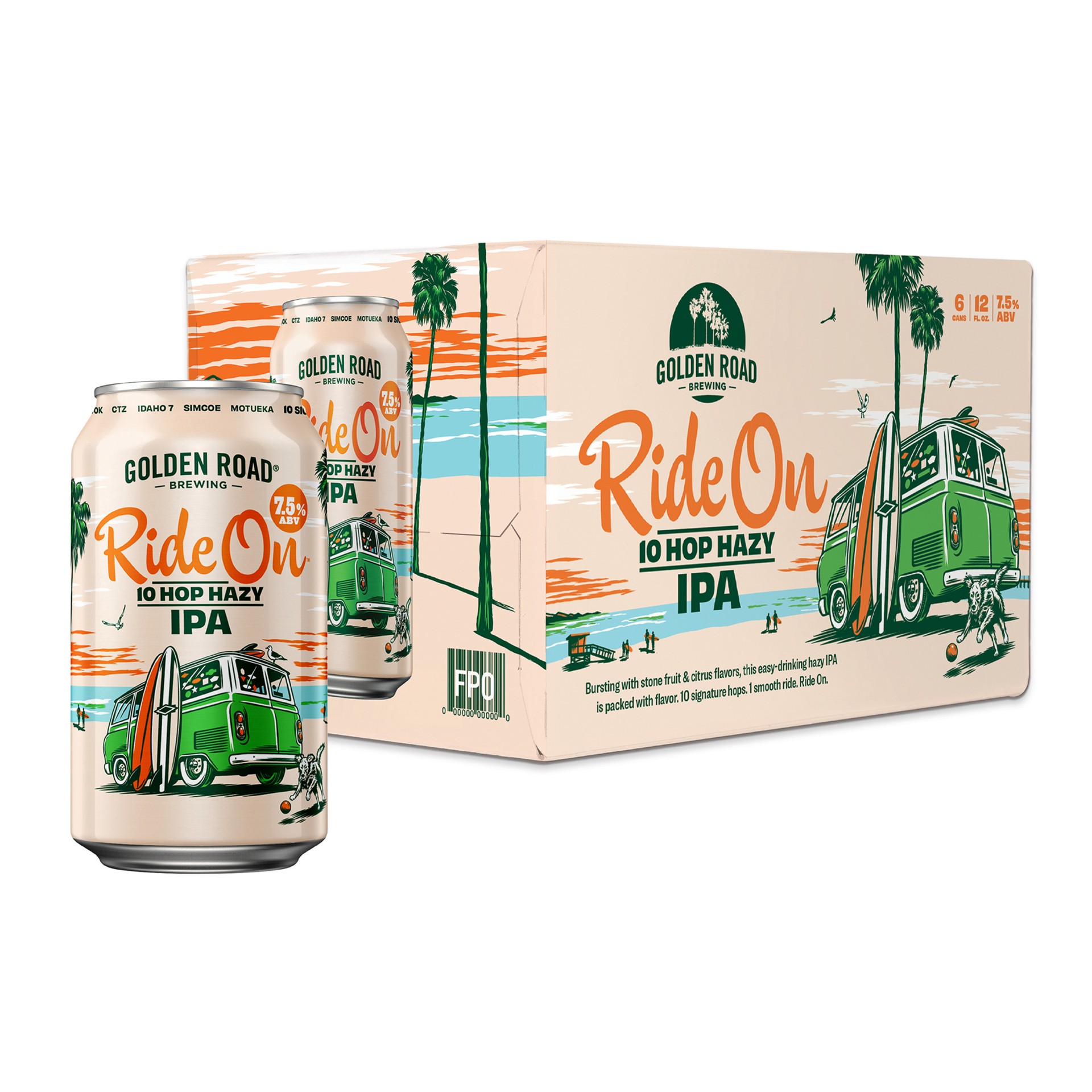 slide 1 of 9, Golden Road Ride On IPA, 6 Pack 12 FL OZ Cans, 6 ct; 12 oz