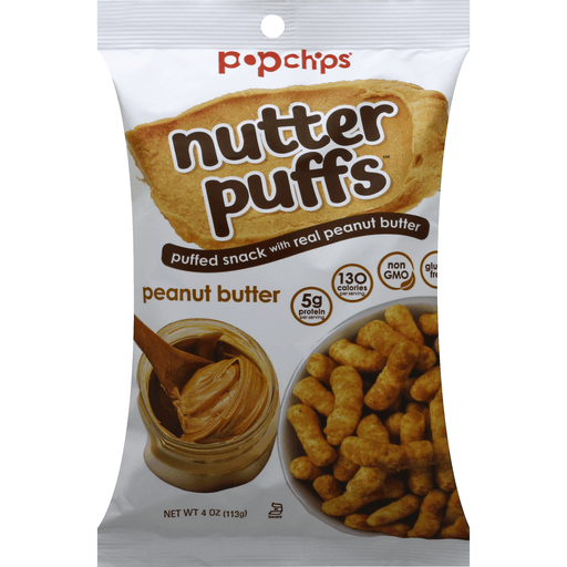 slide 2 of 2, popchips Nutter Puffs Peanut Butter, 4 oz