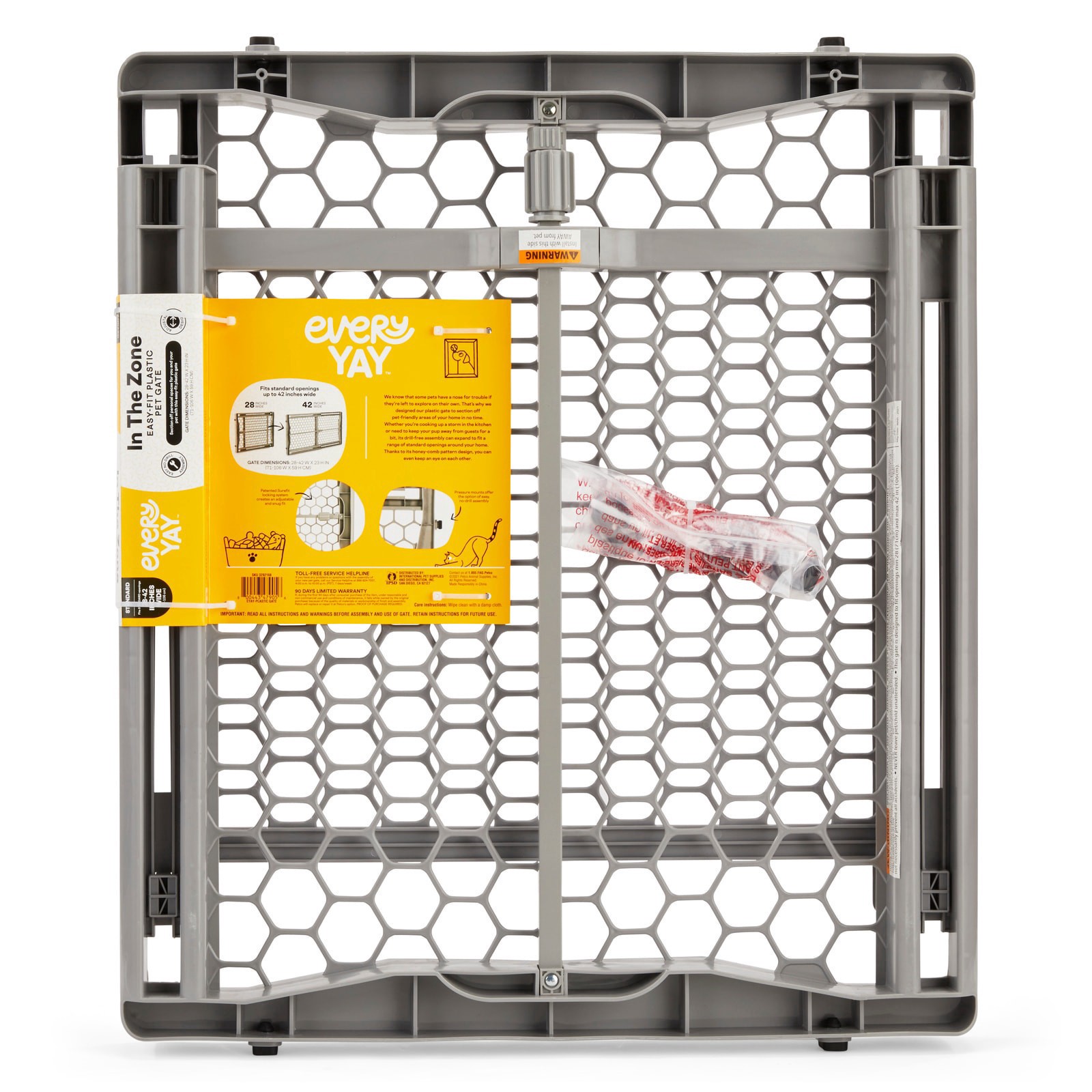 slide 3 of 6, EveryYay Hardware-mount Expandable Gray Plastic Pet Gate, 1 ct