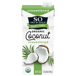 So Delicious Dairy Free Shelf-Stable Coconut Milk, Unsweetened, Vegan, Non-GMO Project Verified- 32 fl oz