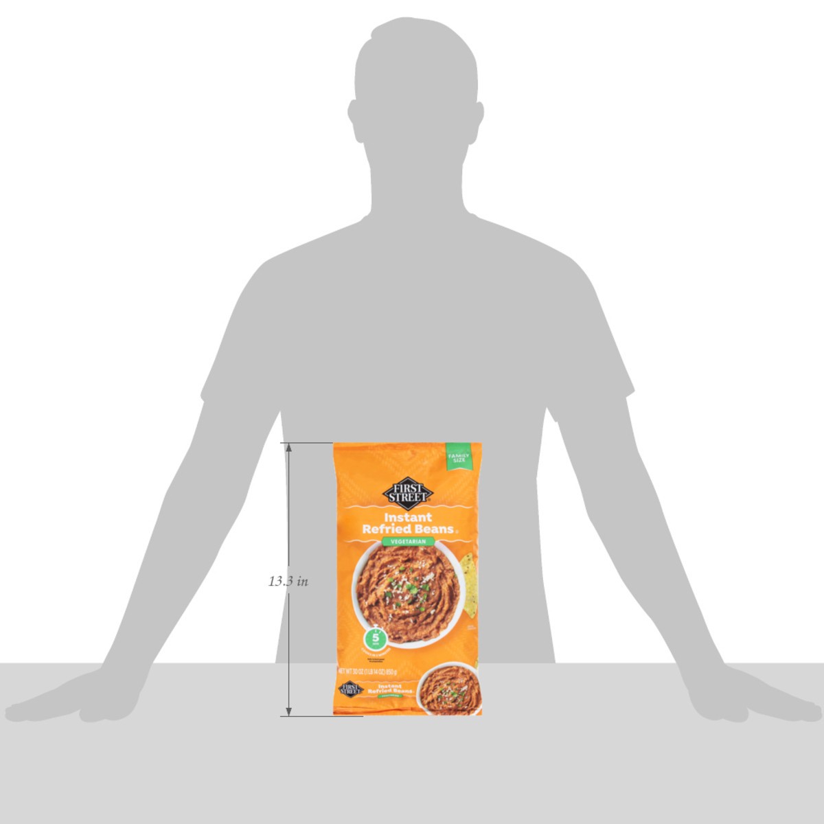 slide 8 of 15, First Street Instant Refried Beans, 30 oz