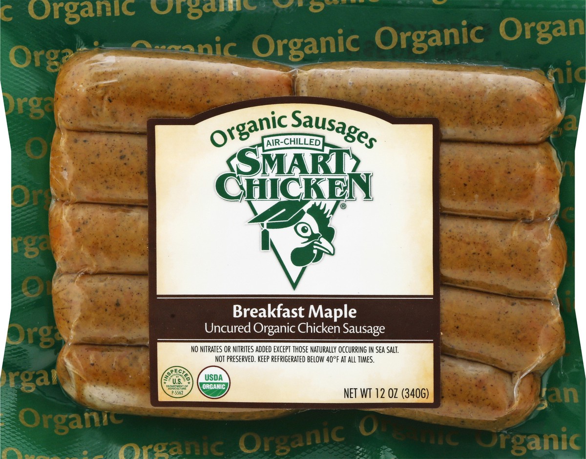 slide 8 of 10, Smart Chicken Tecumseh Farms Organic Breakfast Maple Uncured Chicken Sausage, 12 oz