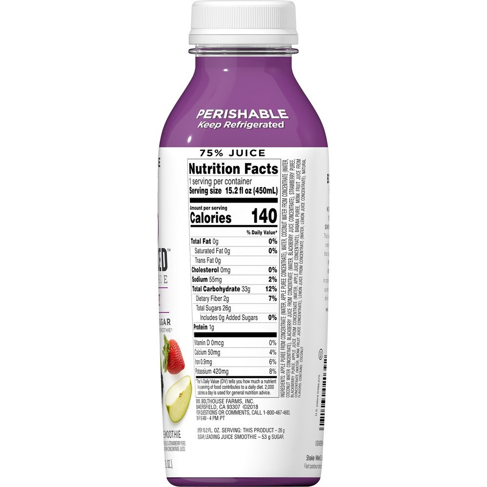 slide 4 of 7, Bolthouse Farms B Balanced Berry Smoothie - 15.2 oz, 15.2 oz