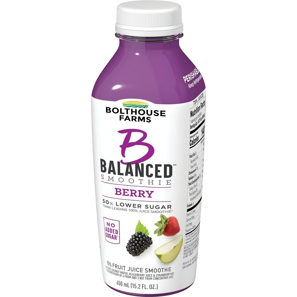 slide 6 of 7, Bolthouse Farms B Balanced Berry Smoothie - 15.2 oz, 15.2 oz