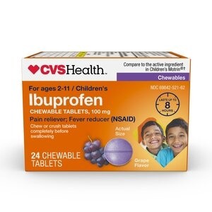 slide 1 of 1, CVS Health Junior Strength Ibuprofen Tablets Grape, 24 ct