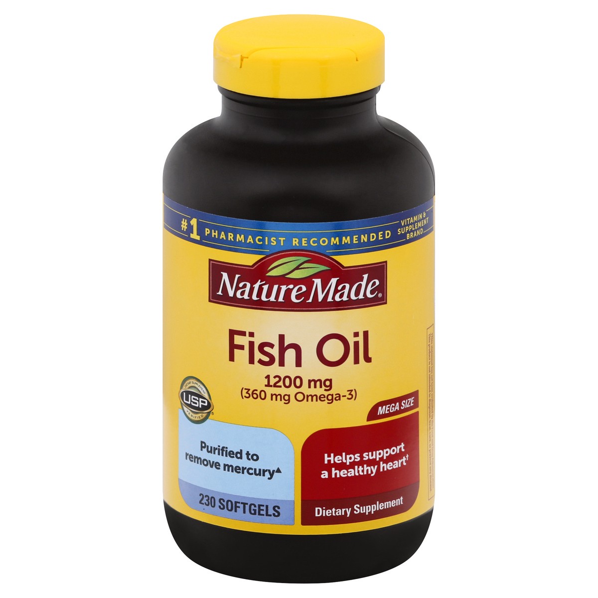 slide 1 of 1, Nature Made Fish Oil 1200 mg Softgels - 230ct, 230 ct