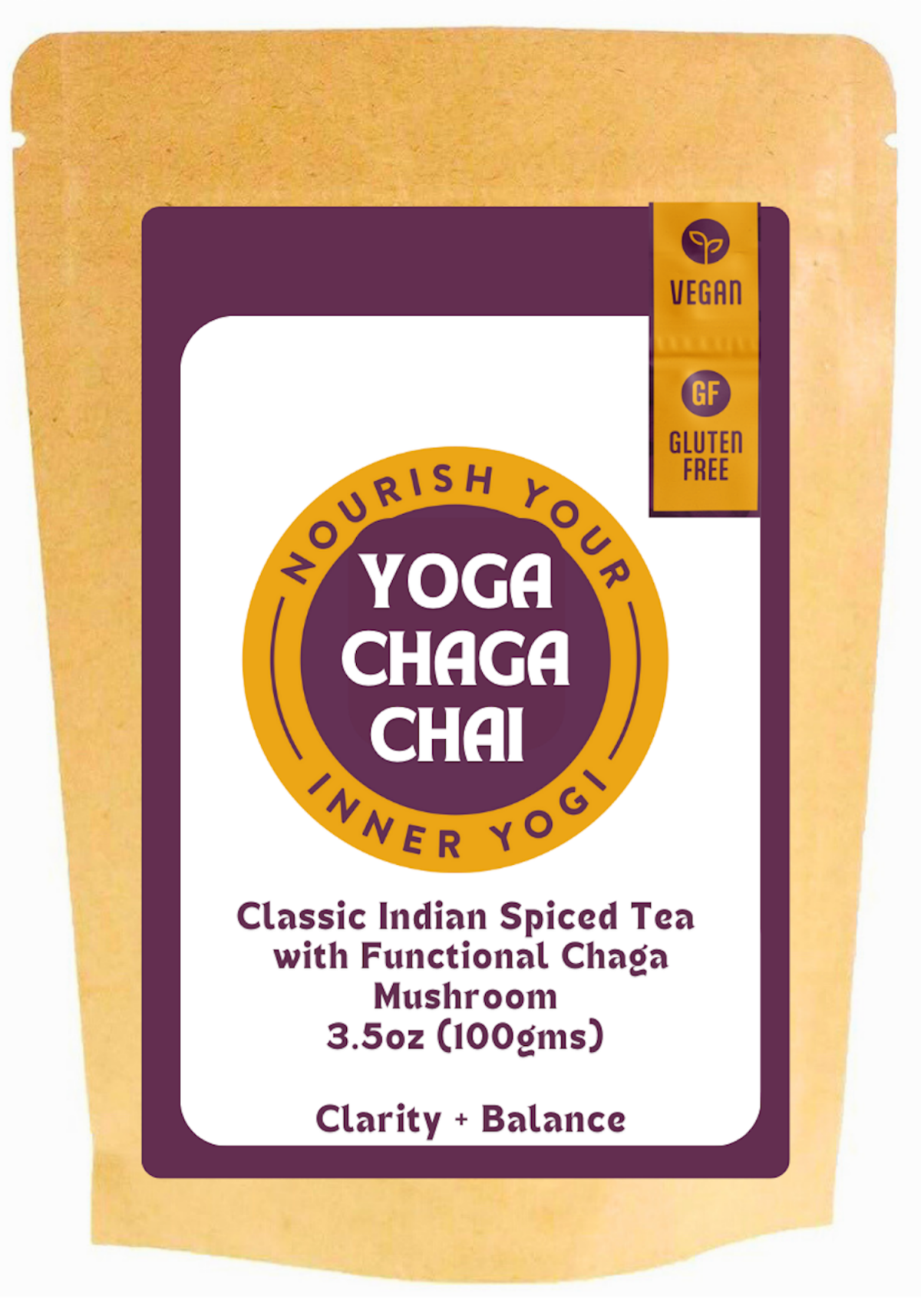 slide 1 of 5, Yoga Chaga Chai Classic Indian Spiced Tea w/ Chaga Mushrooms 3.5 oz, 3.5 oz