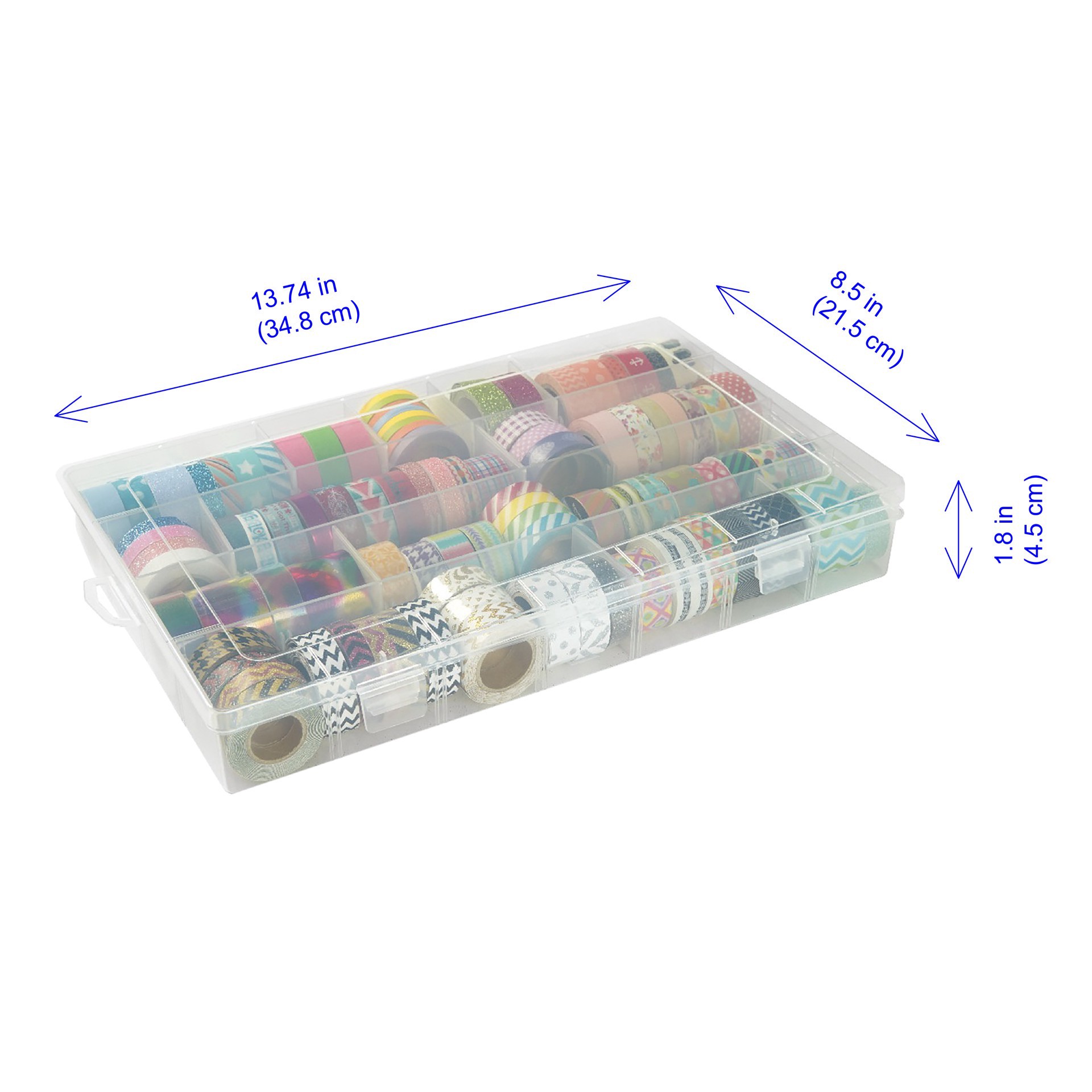 slide 2 of 4, 13.5" X 8.5" Clear Adjustable Plastic Storage Case By Simply Tidy, 13.5 in x 8.5 in