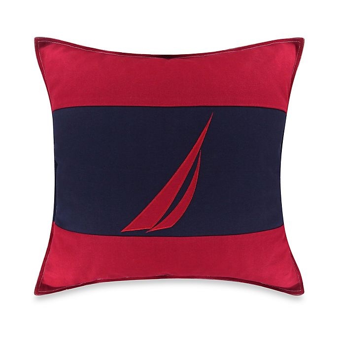 slide 1 of 1, Nautica Mainsail J-Class Square Throw Pillow - Red, 1 ct