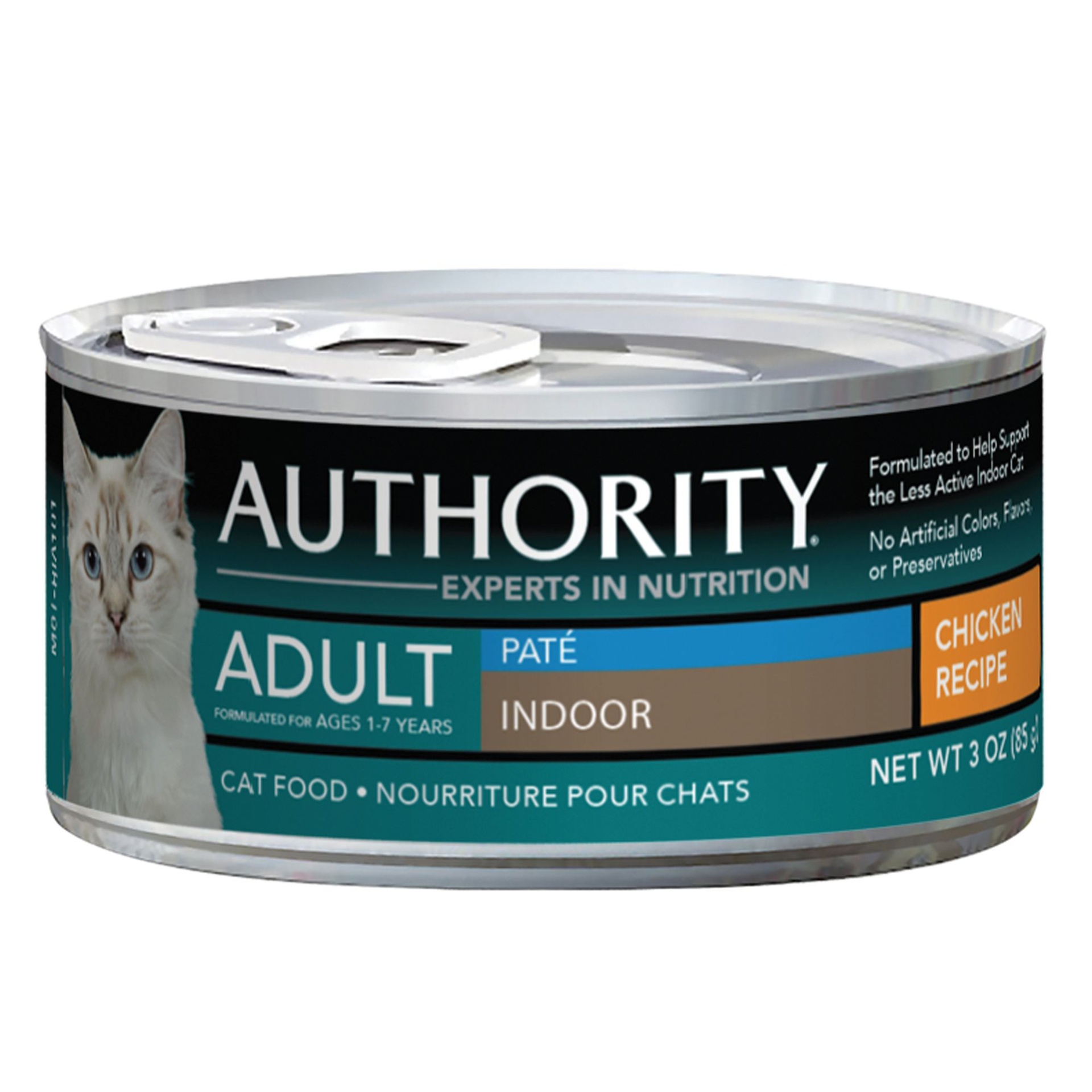 slide 1 of 1, Authority Indoor Adult Cat Food - Chicken, 3 oz