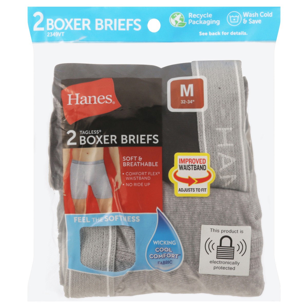 slide 1 of 2, Hanes Tagless Boxer Briefs M (32-34 in) 2 ea, 2 ct