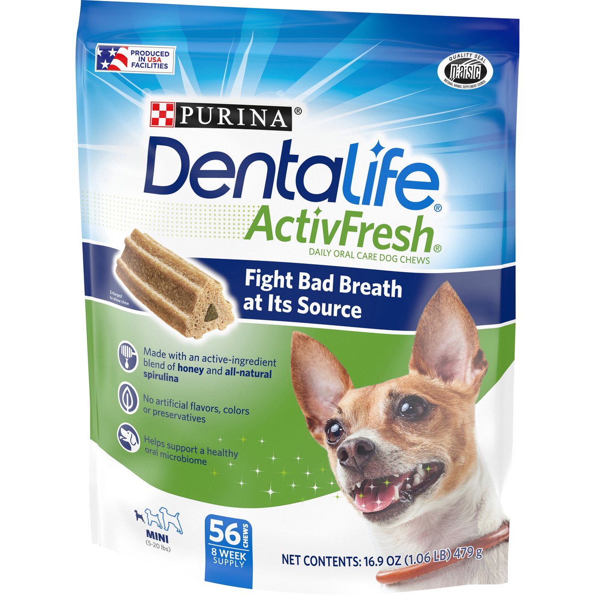 slide 5 of 9, DentaLife Purina DentaLife ActivFresh Daily Oral Care Mini Dog Chews, 16.9 fl oz