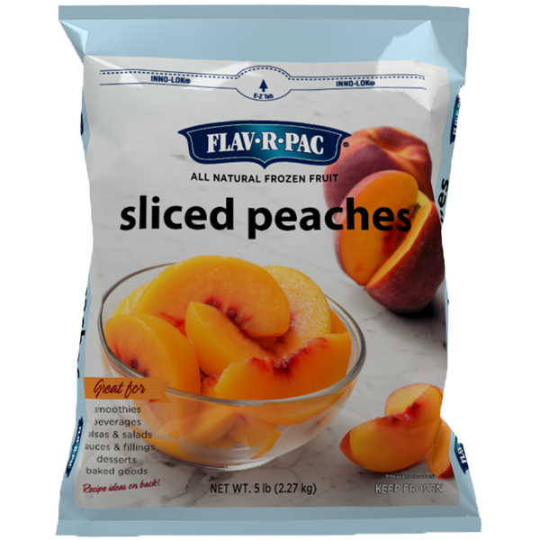 slide 1 of 1, Flav-R-Pac Iqf Frozen Sliced Peaches, 5 lb