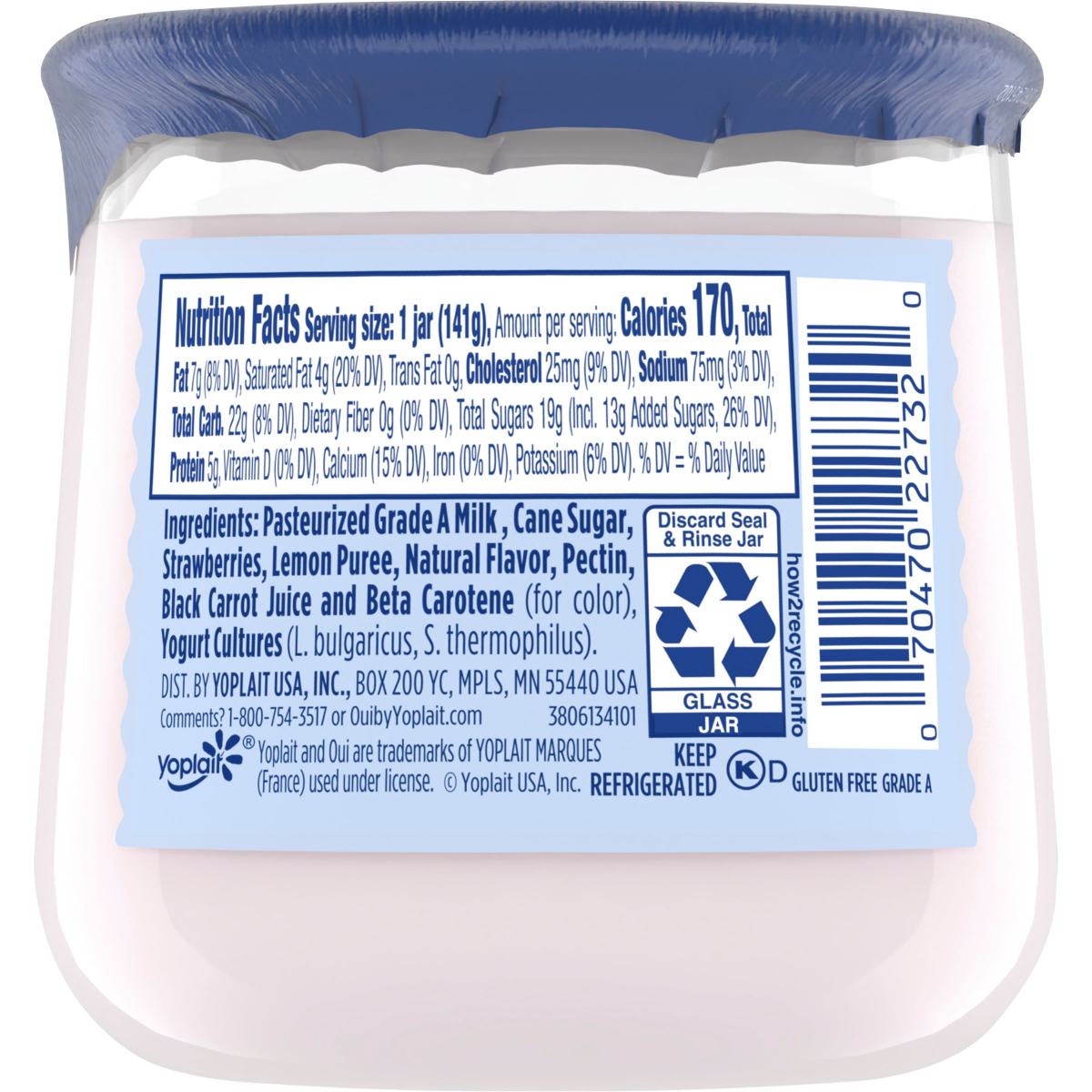 slide 5 of 13, Oui by Yoplait Strawberry Lemon French Style Yogurt, 5 OZ, 5 oz