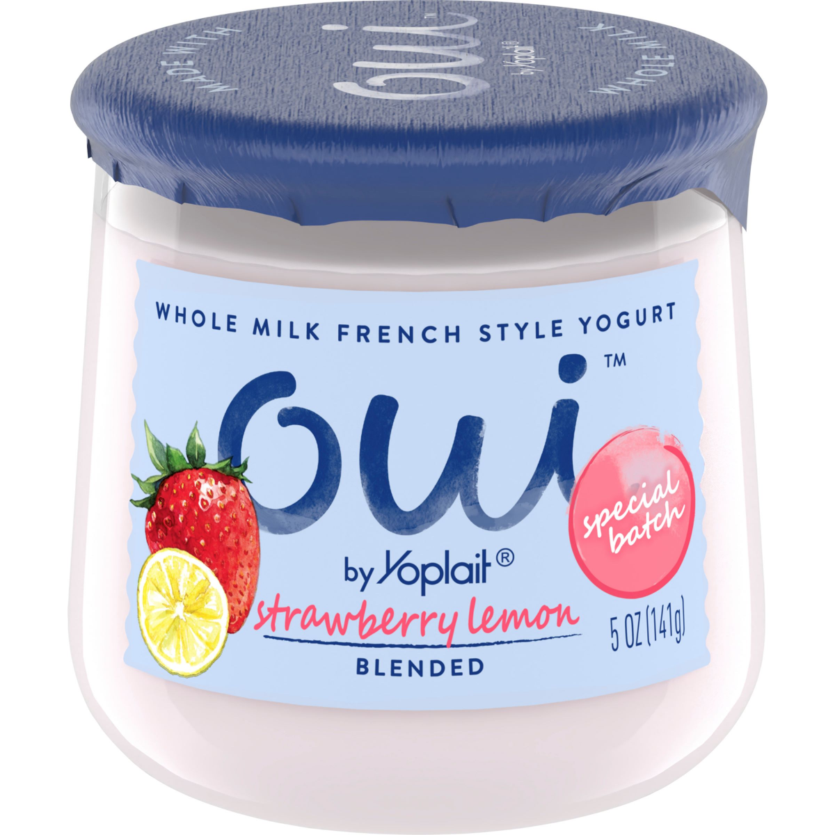 slide 1 of 13, Oui by Yoplait Strawberry Lemon French Style Yogurt, 5 OZ, 5 oz