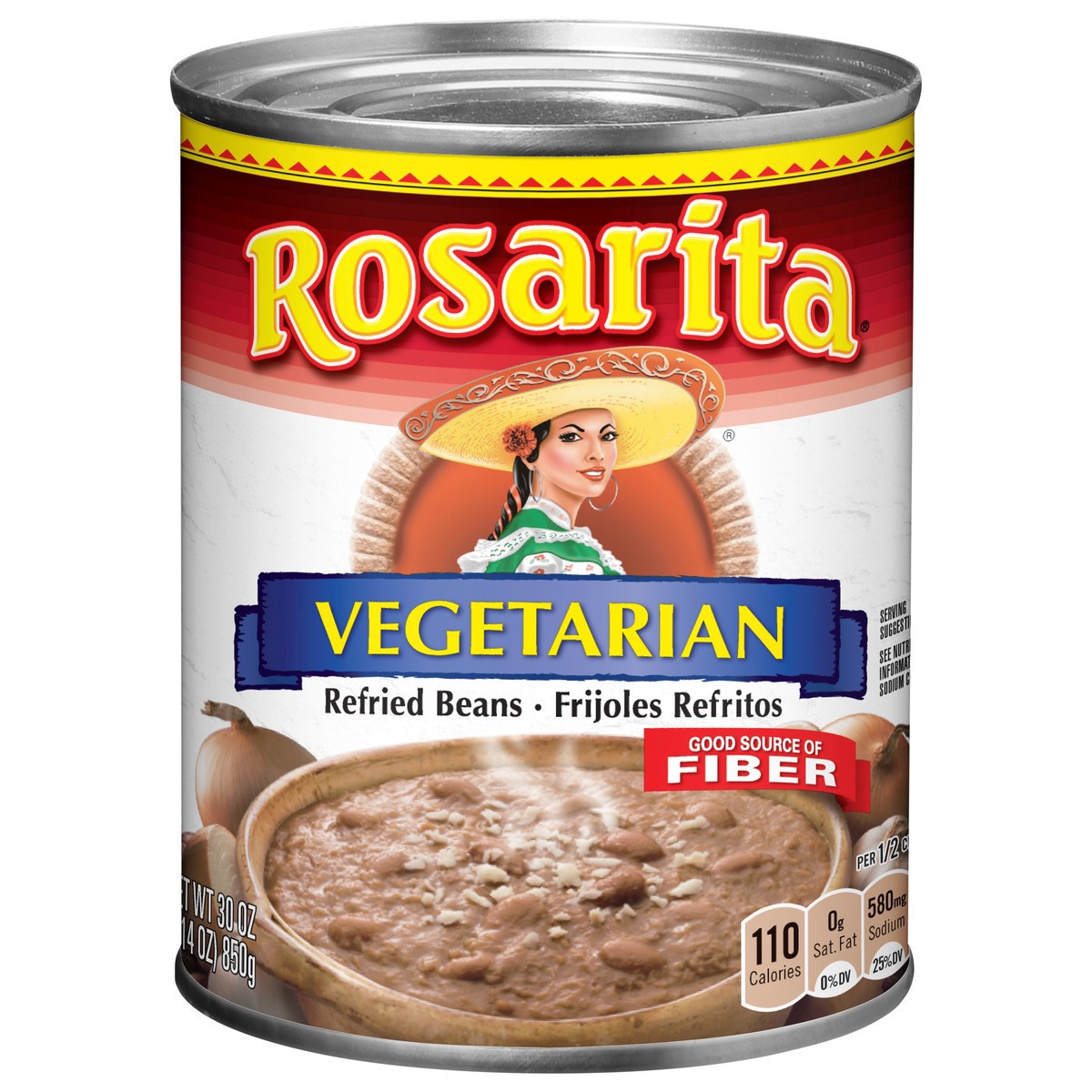 slide 1 of 3, Rosarita Vegetarian Refried Beans, 30 oz, 