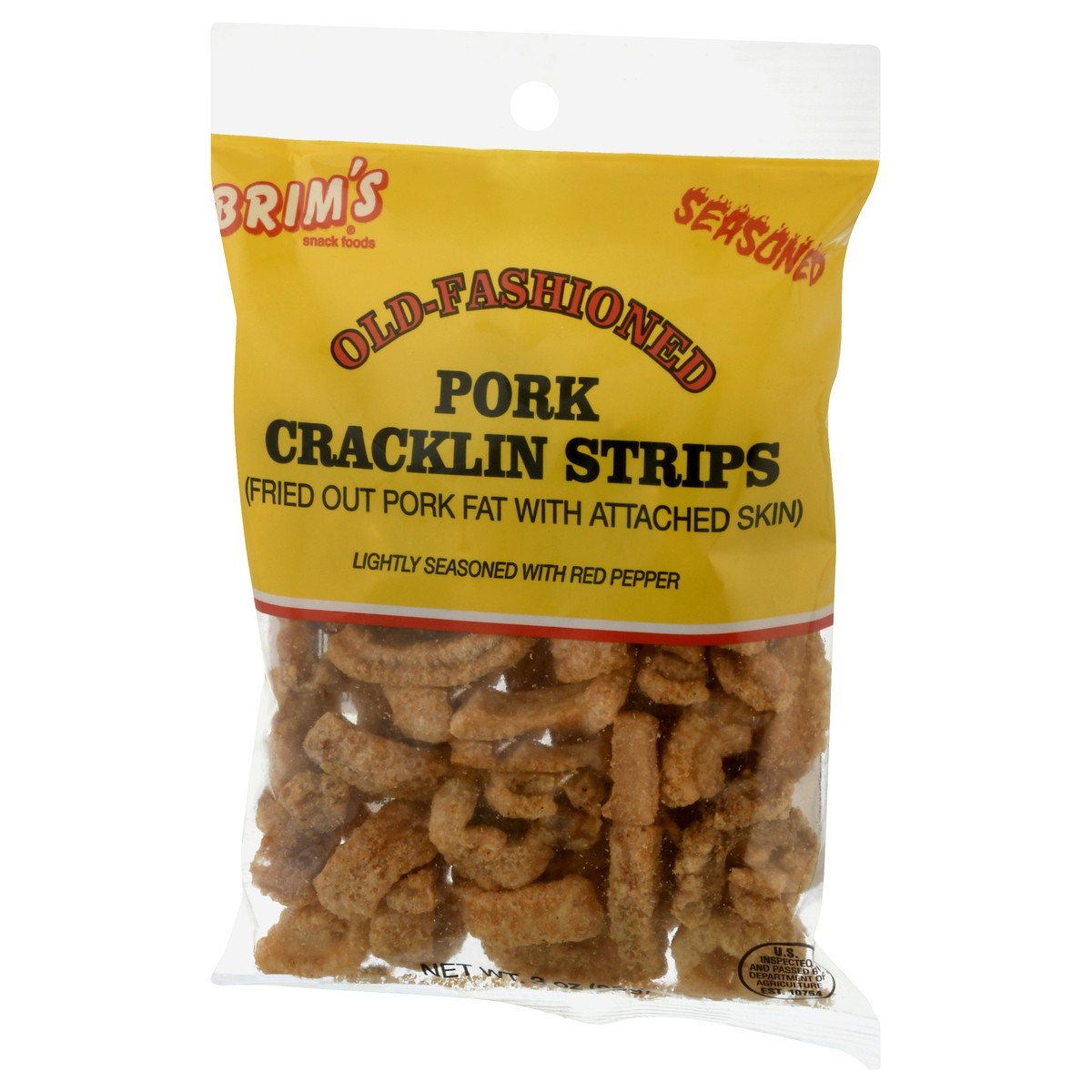 slide 12 of 13, Brim's Old-Fashioned Seasoned Pork Cracklin Strips 3 oz, 3.125 oz