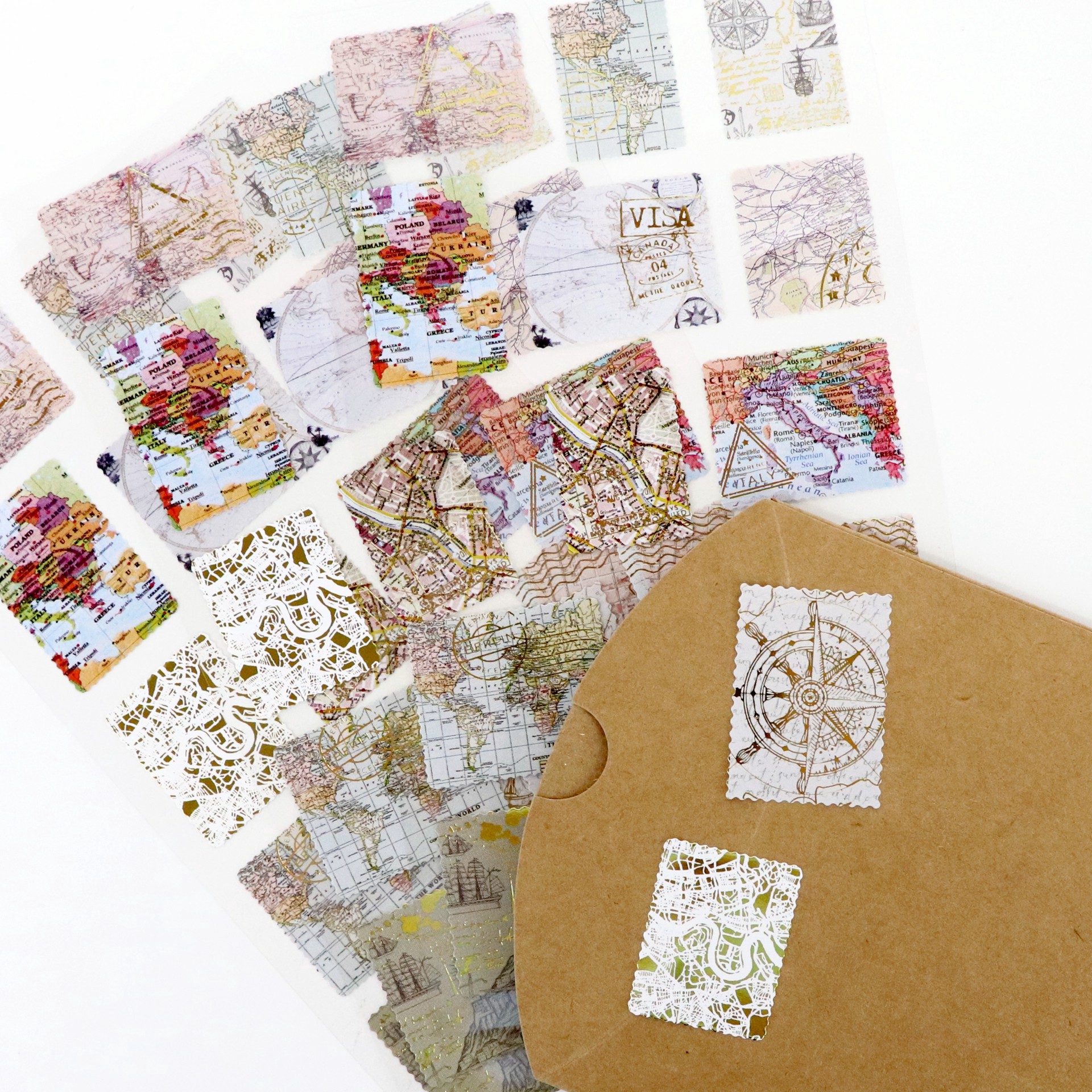 slide 4 of 4, Travel Map Stickers By Recollections, 6.8 in x 4.1 in