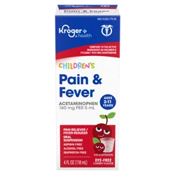 Kroger Health Children's Pain & Fever Cherry 160 Mg