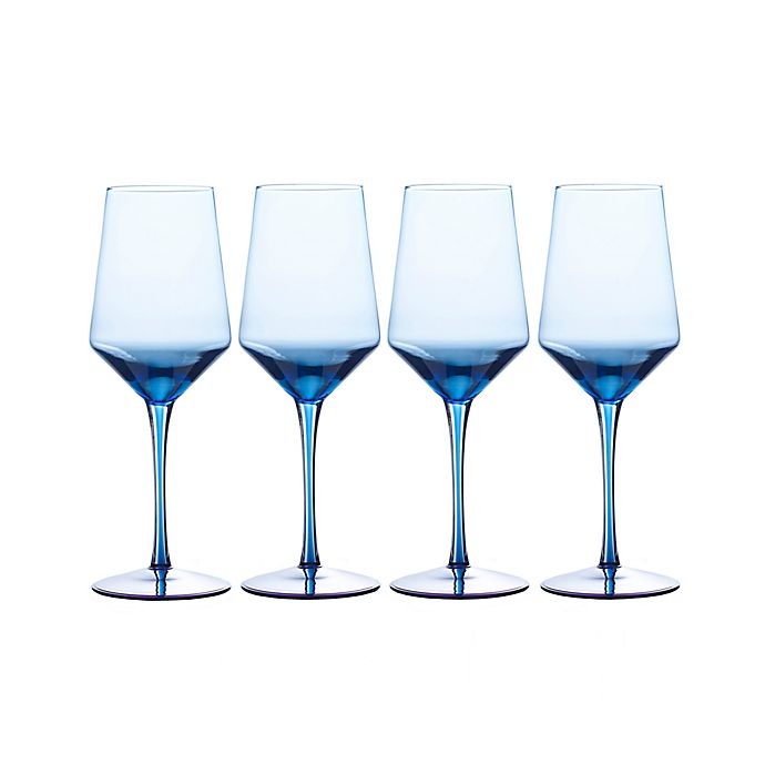 Mikasa Swirl Edge Red Wine Glasses Blue 4 ct Shipt