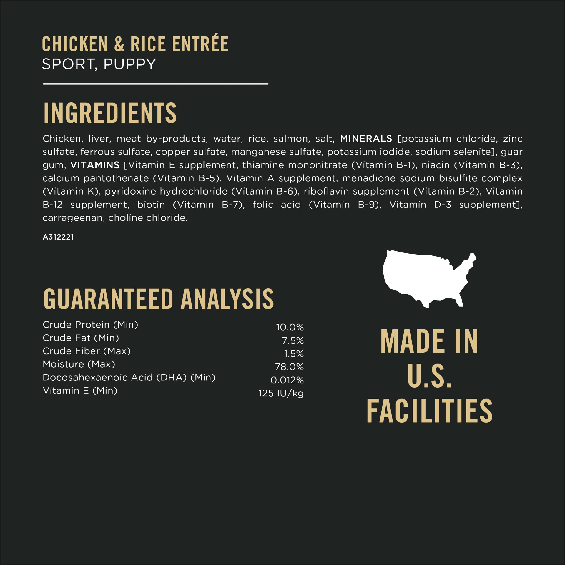 slide 5 of 9, Purina Pro Plan Sport High Protein Puppy Food Chicken and Rice Entree Wet Formula, 13 oz