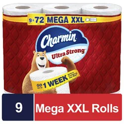 Charmin Ultra Strong Toilet Paper 9 Mega XXL Rolls, 440 Sheets Per Roll