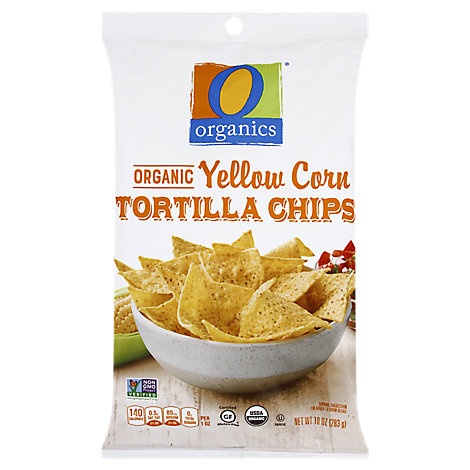 slide 1 of 1, O Organics Organic Tortilla Chips Yellow Corn, 10 oz