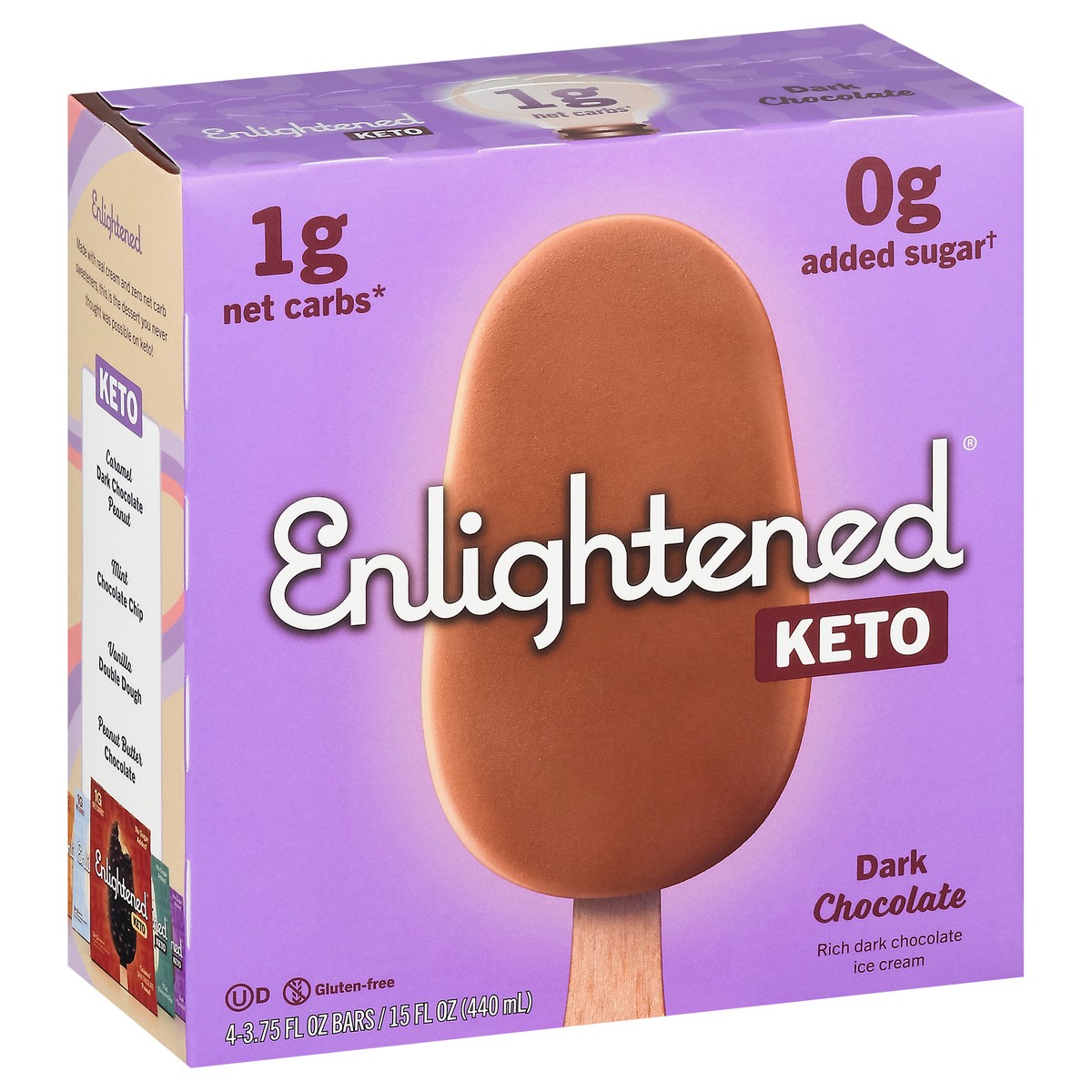 slide 4 of 14, Enlightened Keto Dark Chocolate Ice Cream Bars 4 - 3.75 fl oz Bars, 4 ct