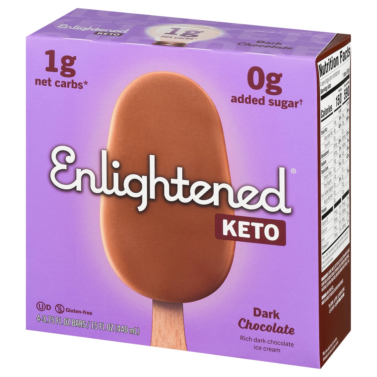 slide 13 of 14, Enlightened Keto Dark Chocolate Ice Cream Bars 4 - 3.75 fl oz Bars, 4 ct