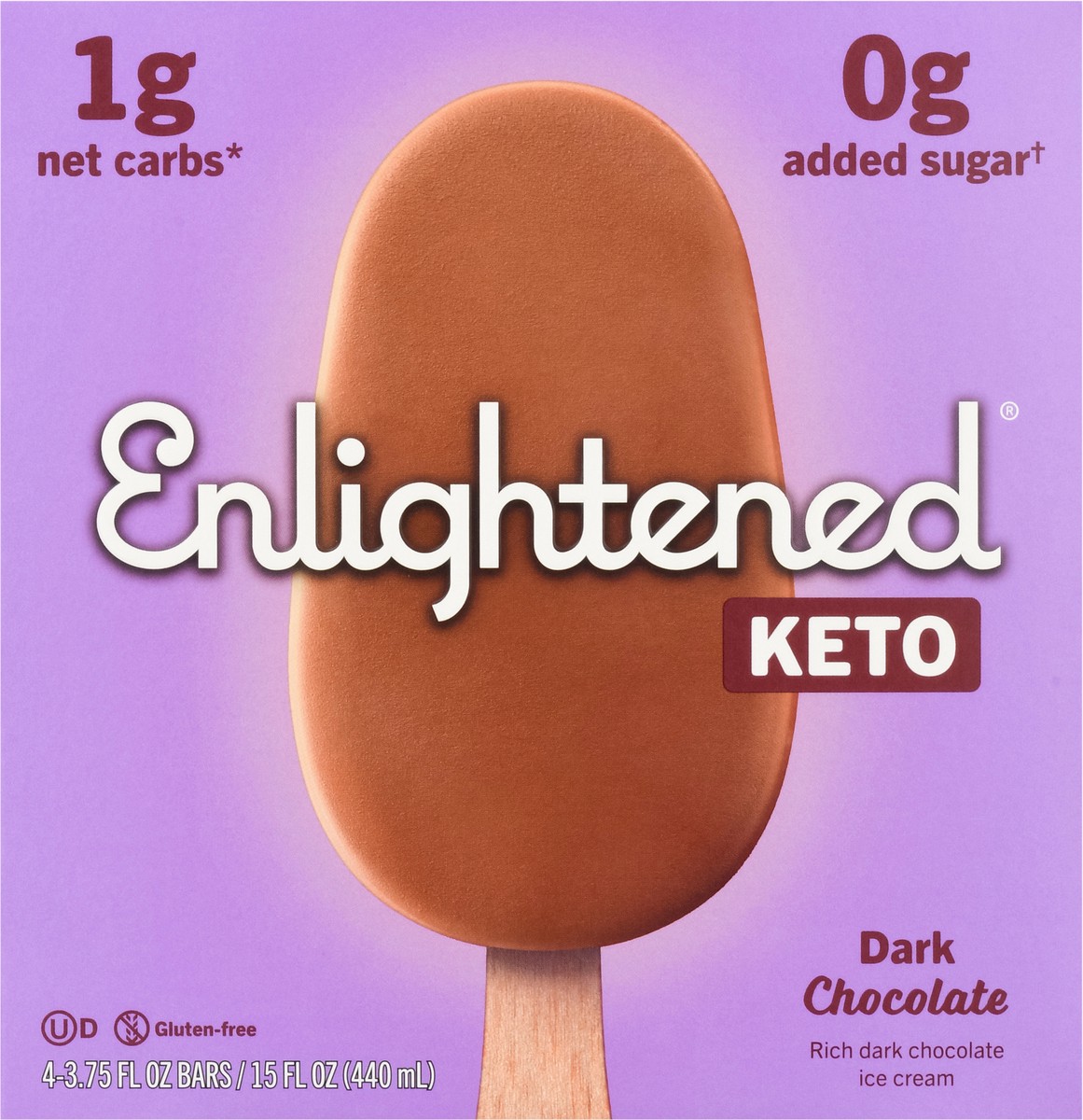 slide 7 of 14, Enlightened Keto Dark Chocolate Ice Cream Bars 4 - 3.75 fl oz Bars, 4 ct