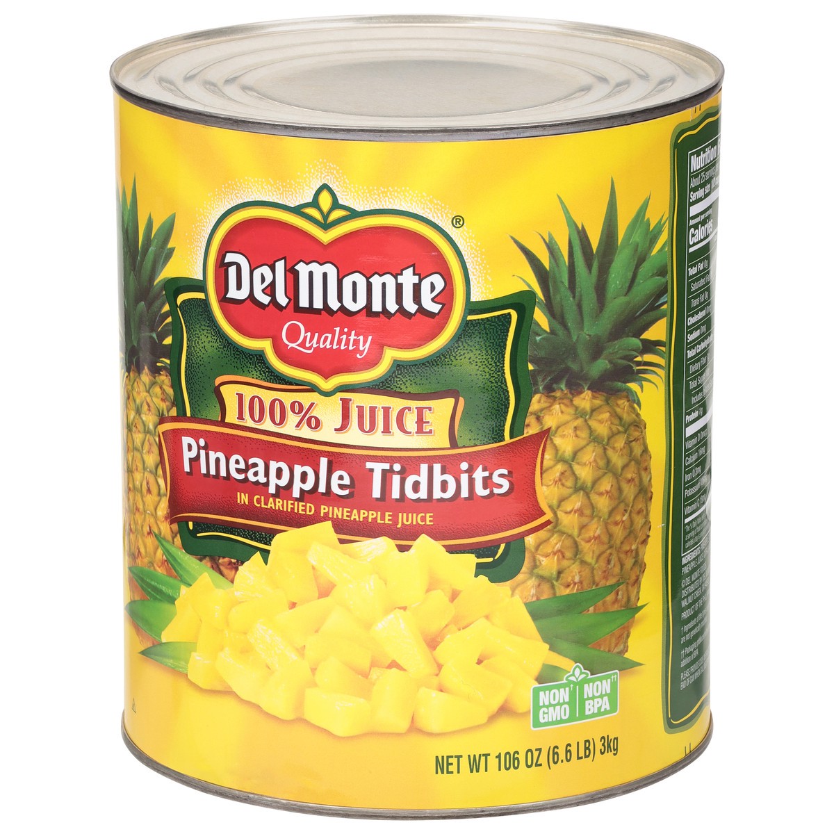 slide 12 of 14, Del Monte 100% Juice Pineapple Tidbits 106 oz, 106 oz