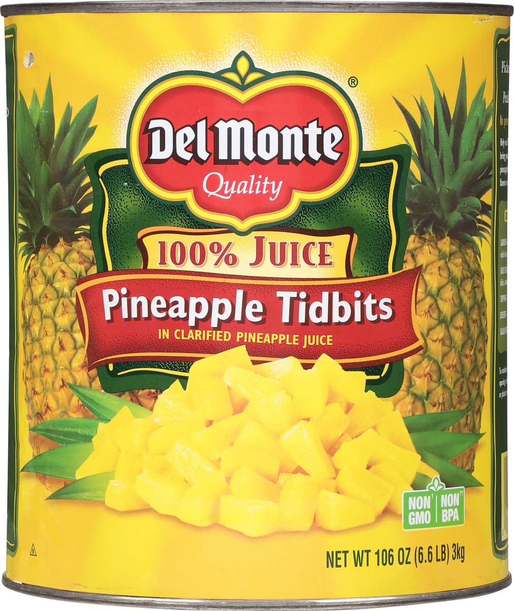 slide 13 of 14, Del Monte 100% Juice Pineapple Tidbits 106 oz, 106 oz