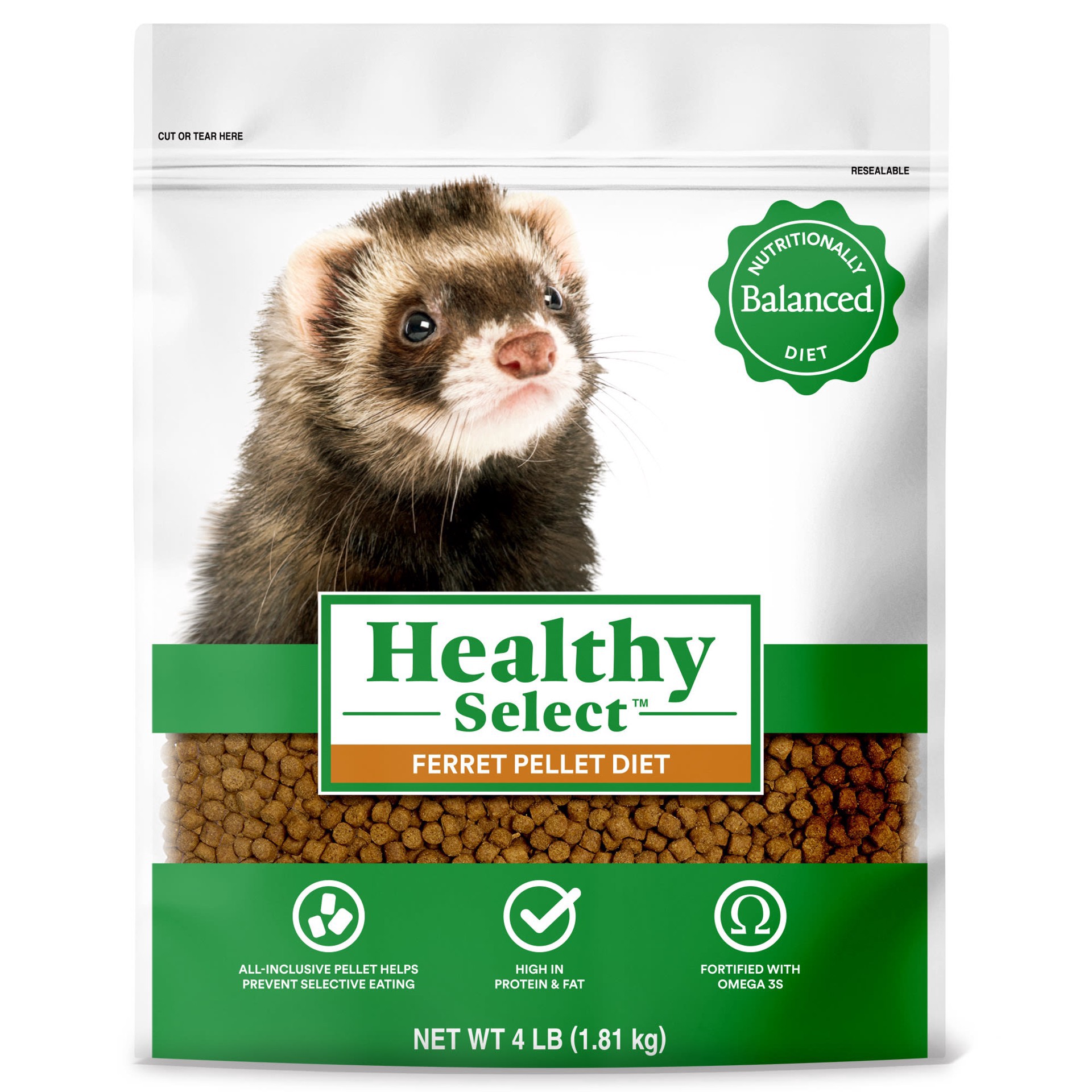slide 1 of 1, Healthy Select Ferret Pellet Diet for Small Animals, 4 lbs., 1 ct