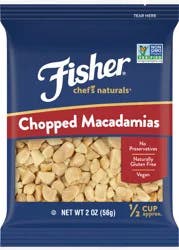 Fisher Chef's Naturals Chopped Macadamias 2 oz. Bag